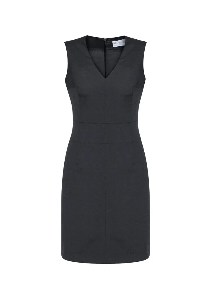30121 - Biz Corporates - Womens Cool Stretch Sleeveless V-Neck Dress