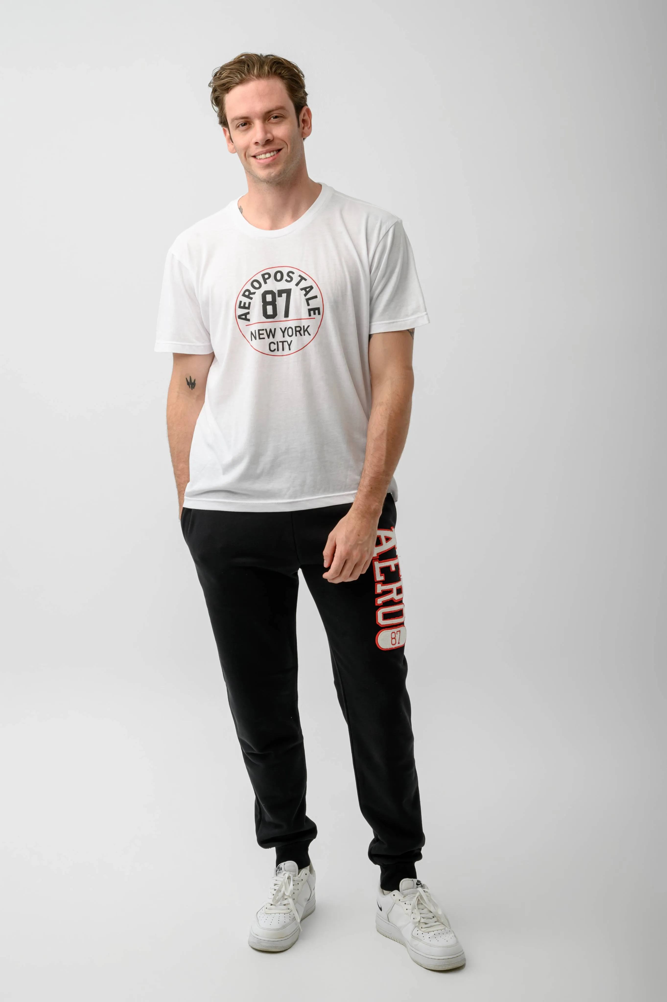 AERO 87 HERITAGE JOGGER SWEATPANTS-BLACK