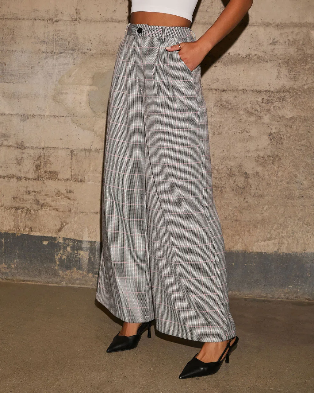 Allister Plaid Wide Leg Trouser Pants