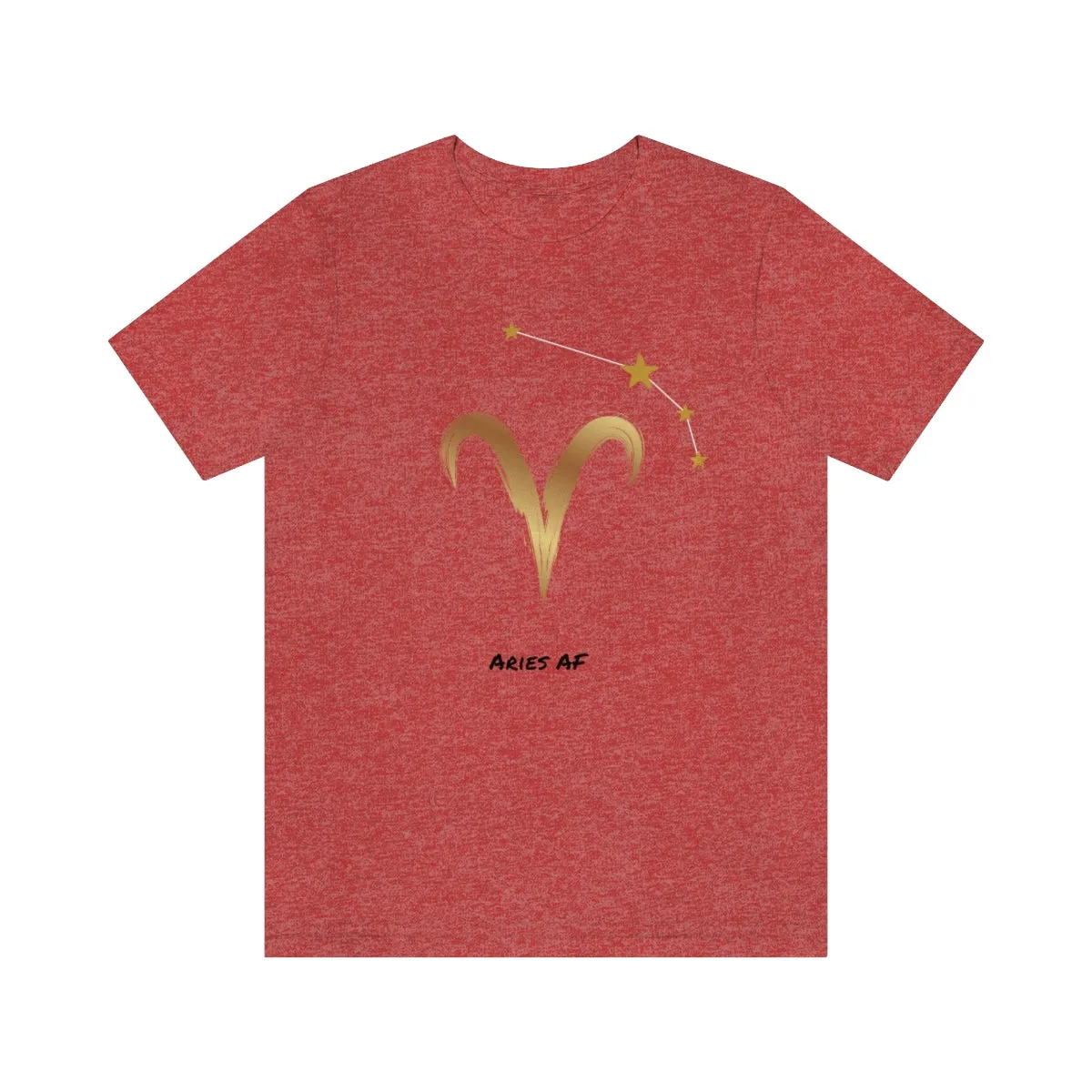 Aries Symbol Gold and Stars AF T-Shirt | Fun Aries T-Shirt | Zodiac T-Shirt | Zodiac Sign Shirt | Astrology | Star Sign | Unisex Jersey Short Sleeve Tee
