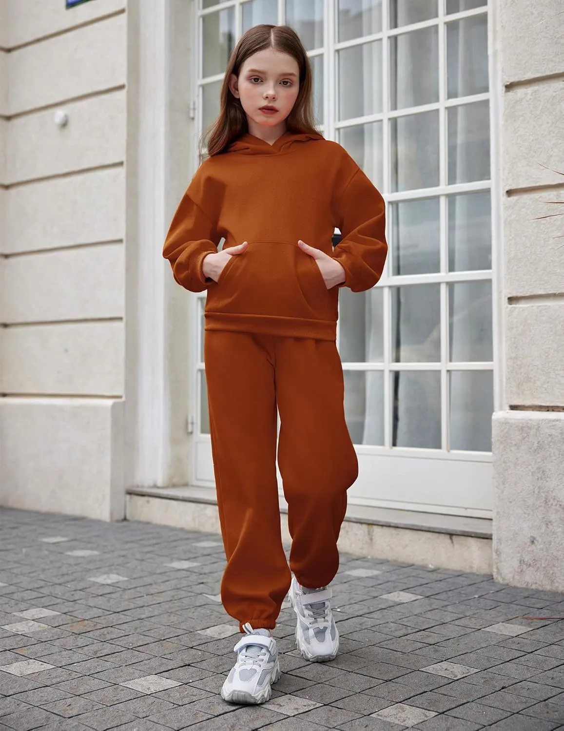 Arshiner Girls 2 Piece Hoodie Sets Oversized Sweatshirt and Baggy