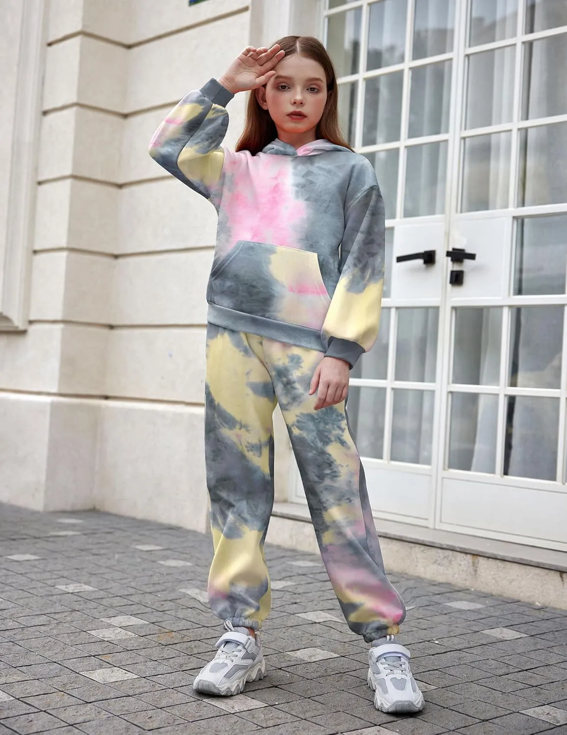 Arshiner Girls 2 Piece Hoodie Sets Oversized Sweatshirt and Baggy