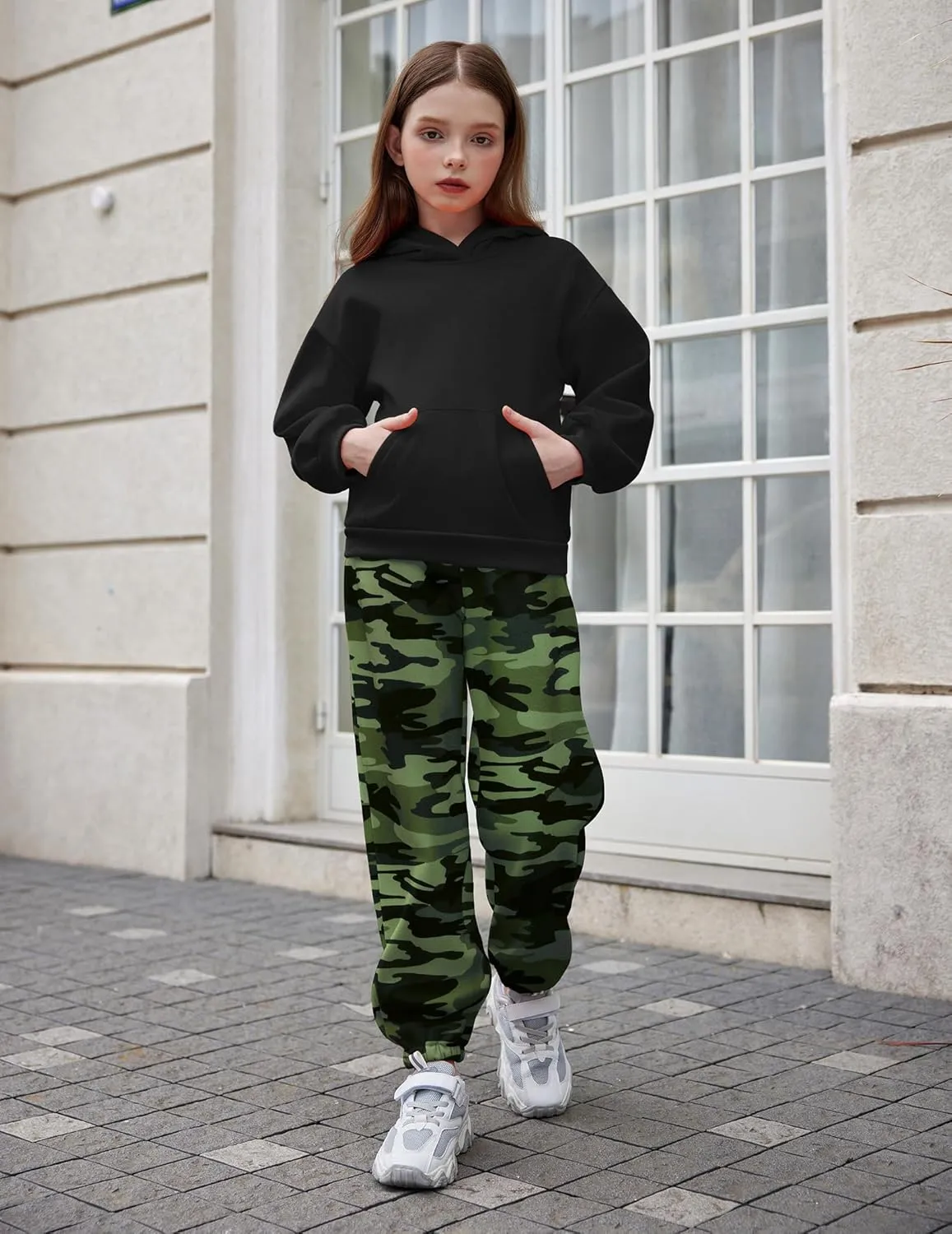 Arshiner Girls 2 Piece Hoodie Sets Oversized Sweatshirt and Baggy
