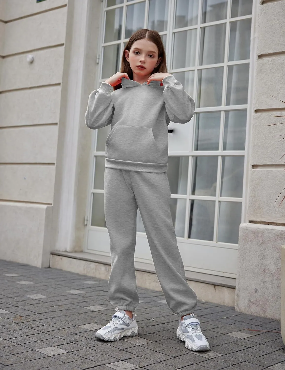 Arshiner Girls 2 Piece Hoodie Sets Oversized Sweatshirt and Baggy