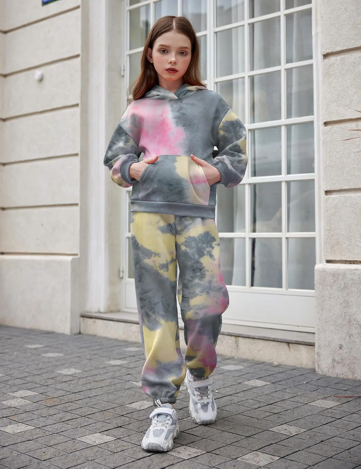 Arshiner Girls 2 Piece Hoodie Sets Oversized Sweatshirt and Baggy