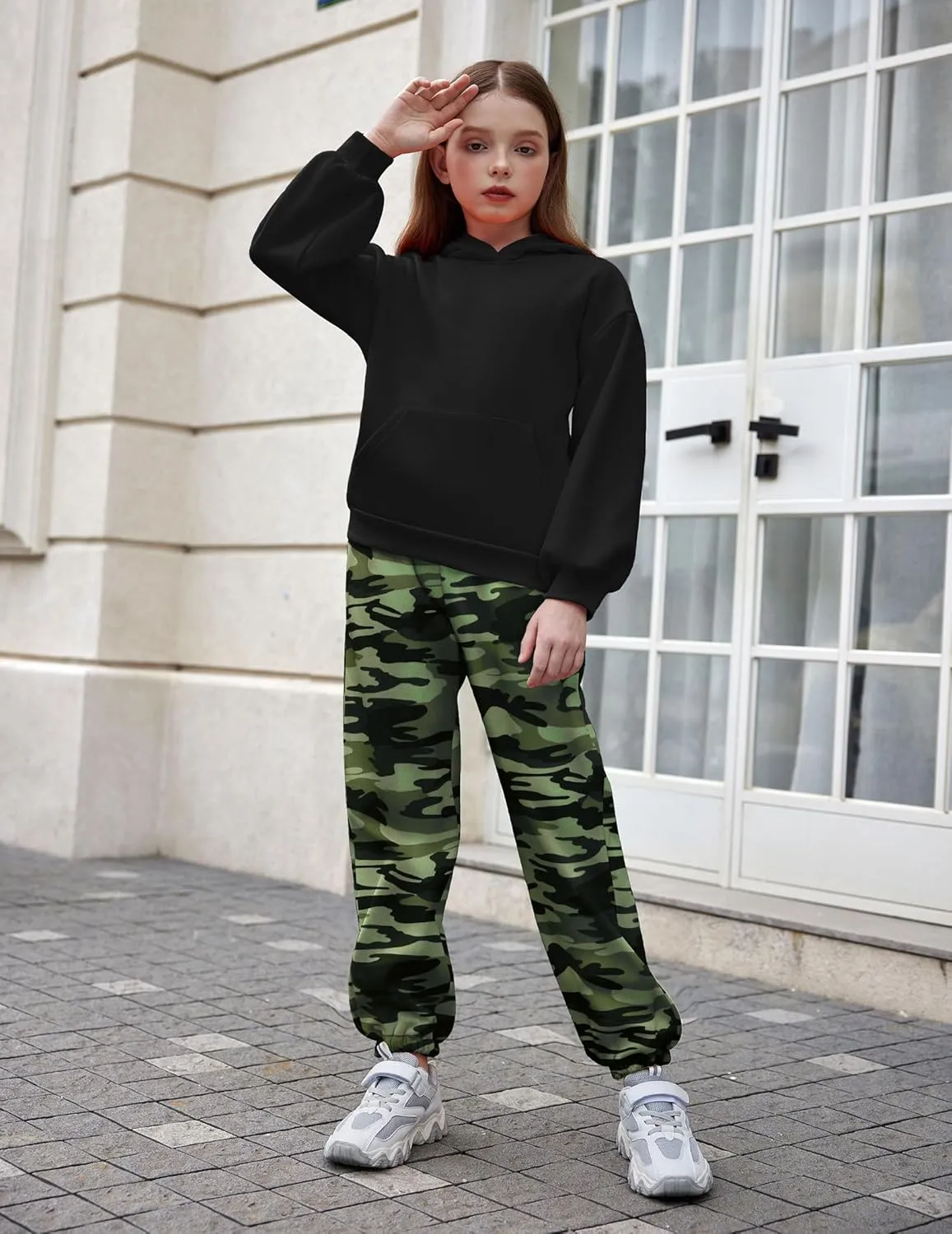 Arshiner Girls 2 Piece Hoodie Sets Oversized Sweatshirt and Baggy