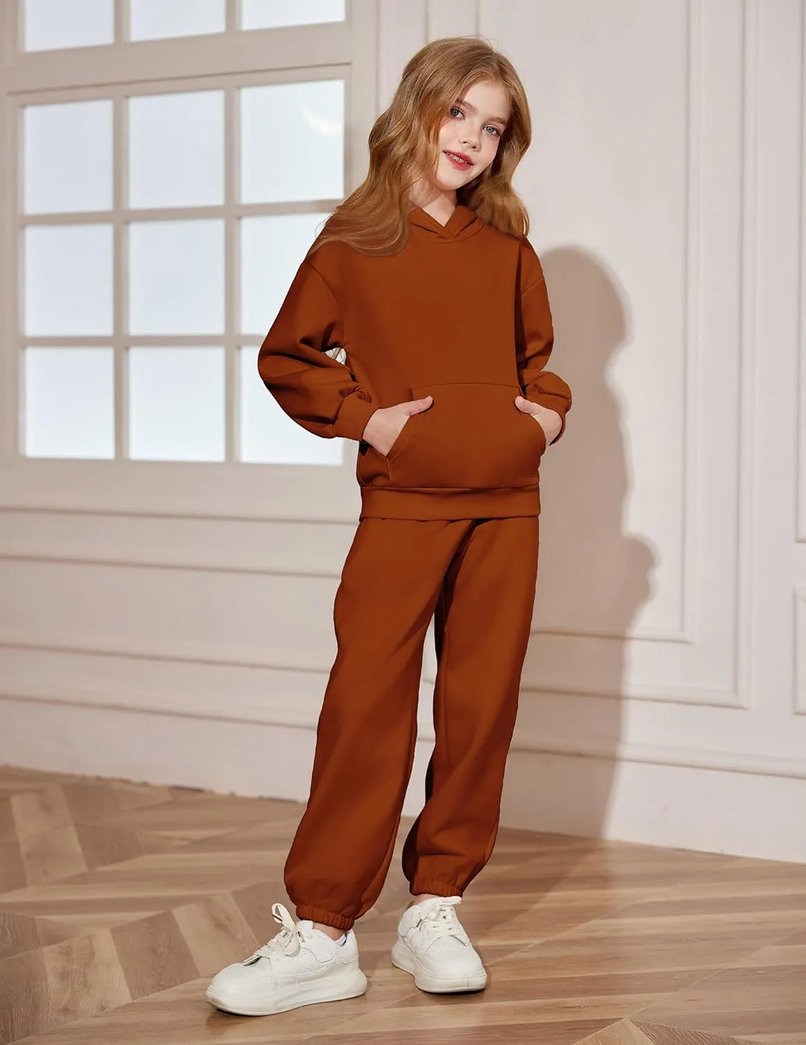 Arshiner Girls 2 Piece Hoodie Sets Oversized Sweatshirt and Baggy