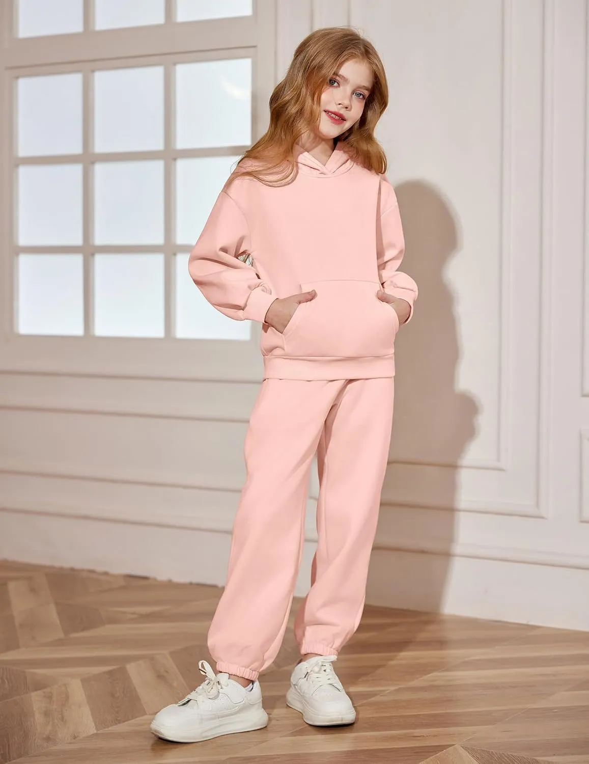 Arshiner Girls 2 Piece Hoodie Sets Oversized Sweatshirt and Baggy