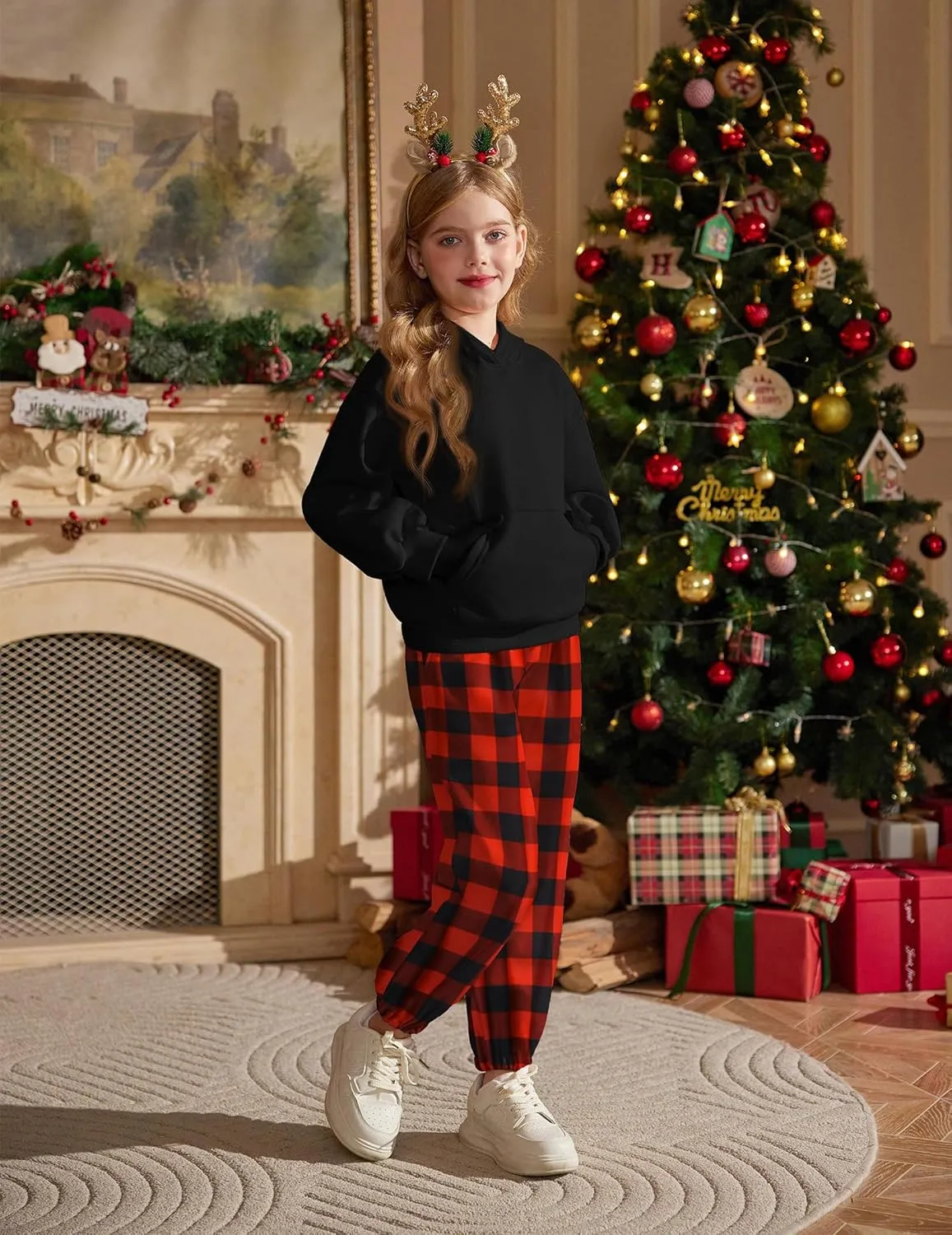 Arshiner Girls 2 Piece Hoodie Sets Oversized Sweatshirt and Baggy