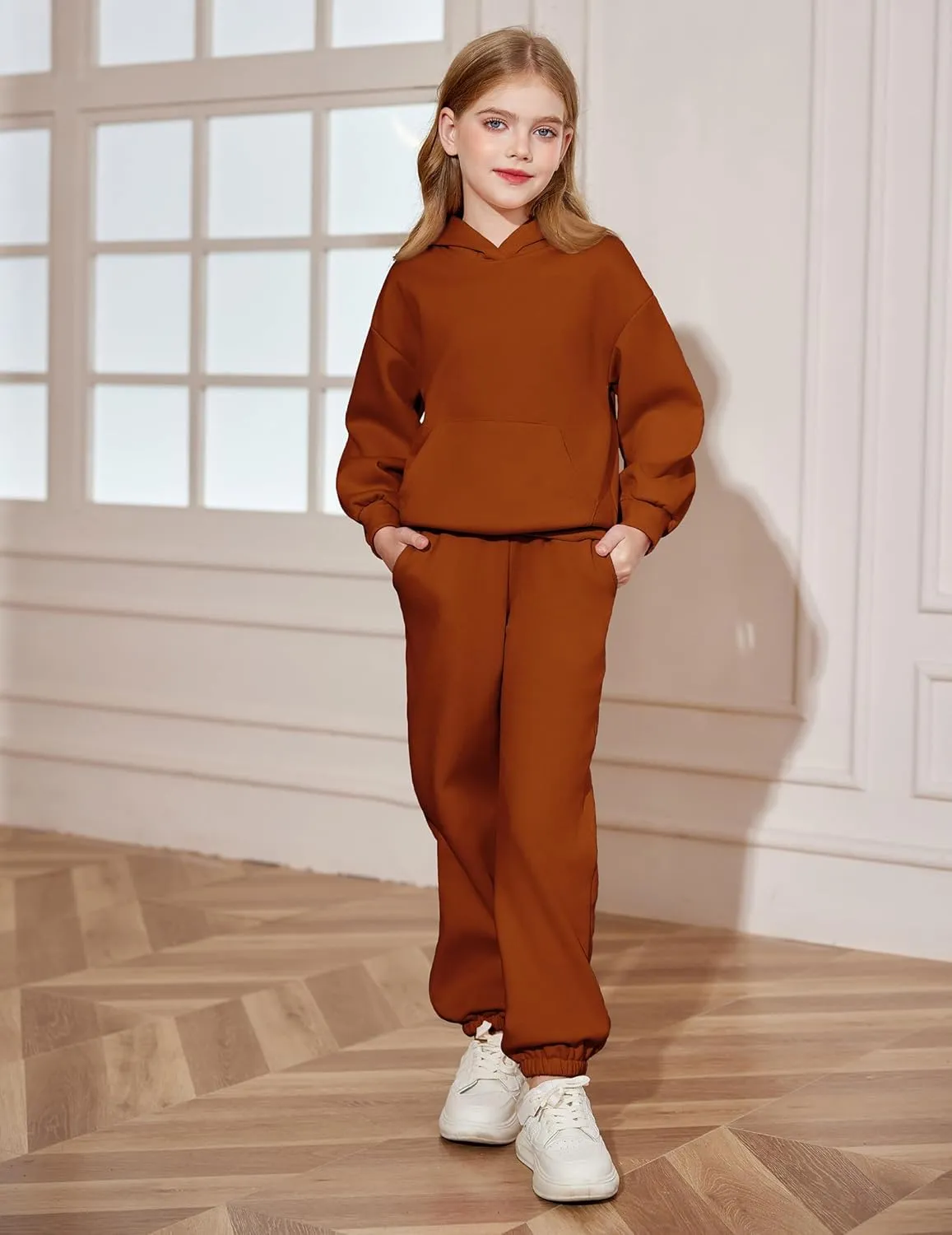 Arshiner Girls 2 Piece Hoodie Sets Oversized Sweatshirt and Baggy