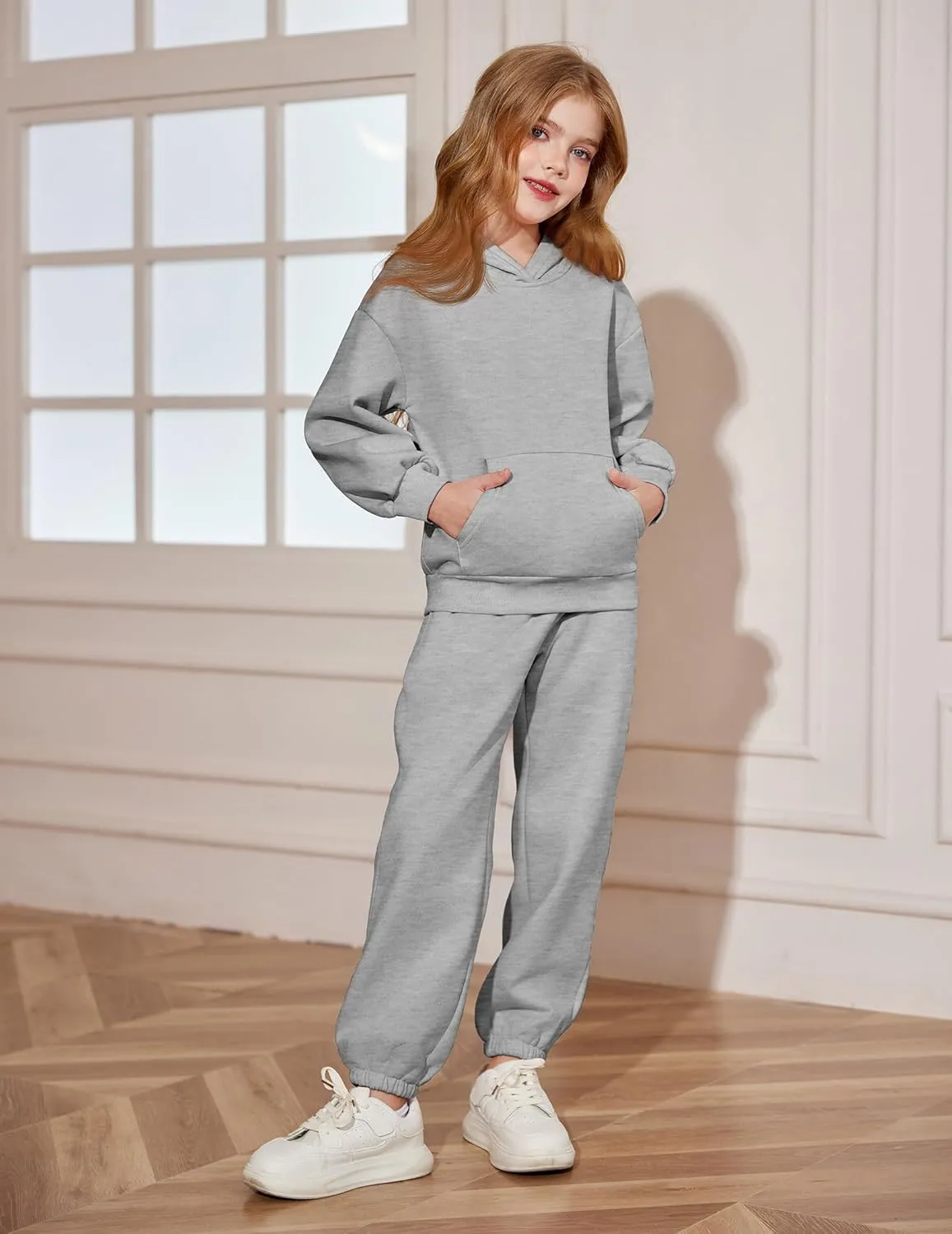 Arshiner Girls 2 Piece Hoodie Sets Oversized Sweatshirt and Baggy