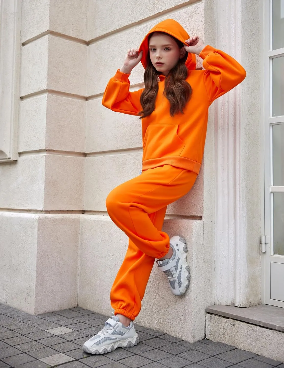 Arshiner Girls 2 Piece Hoodie Sets Oversized Sweatshirt and Baggy