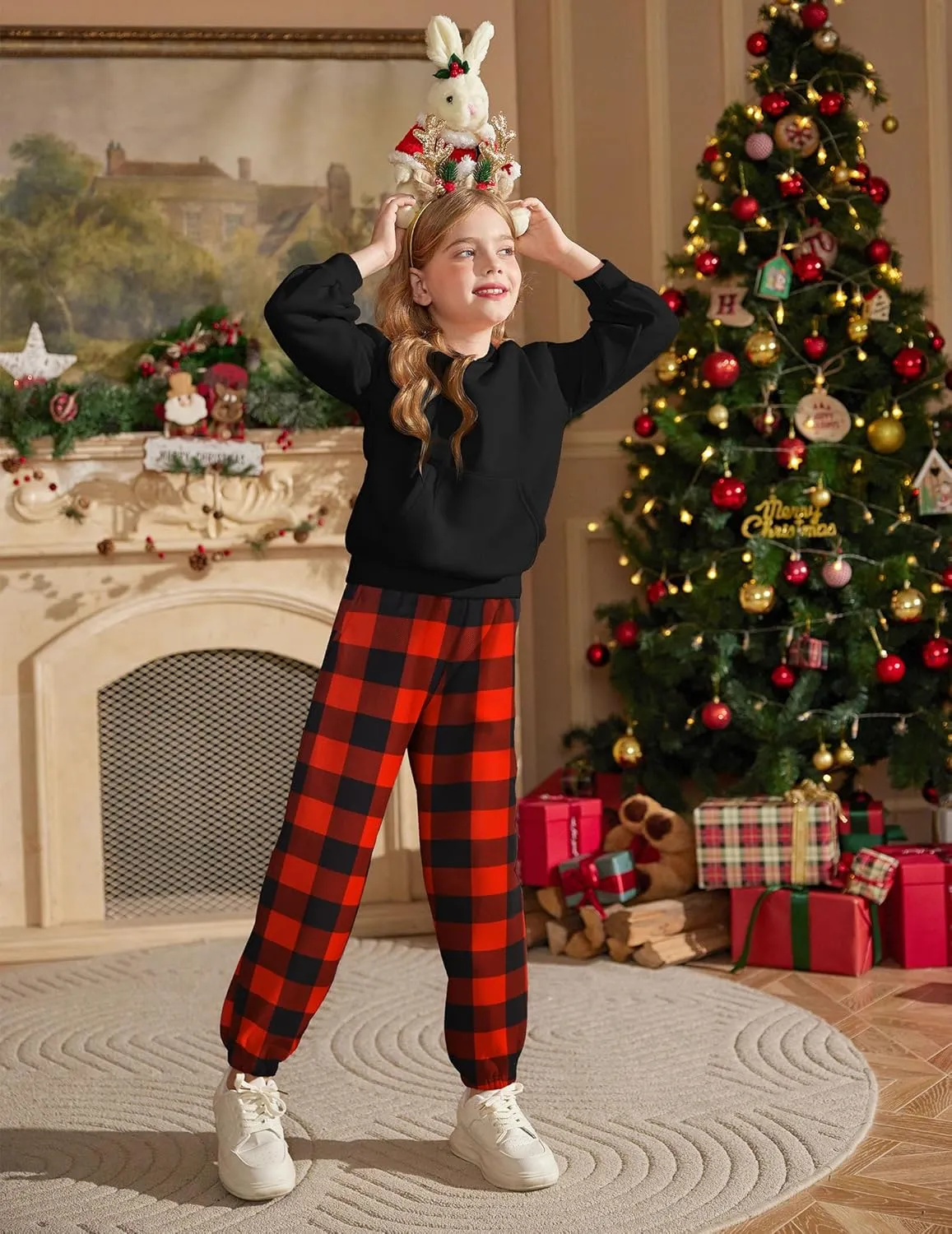Arshiner Girls 2 Piece Hoodie Sets Oversized Sweatshirt and Baggy
