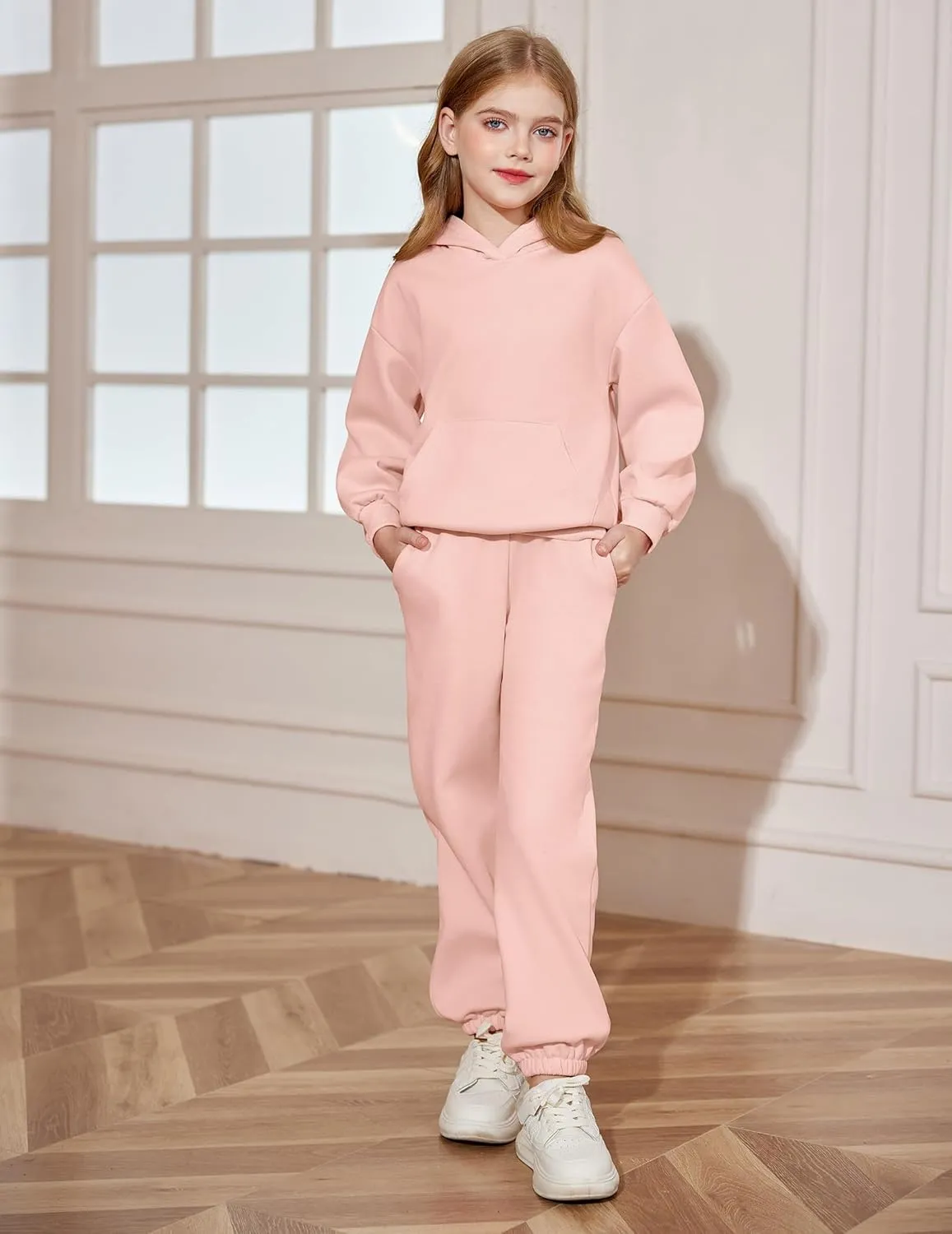 Arshiner Girls 2 Piece Hoodie Sets Oversized Sweatshirt and Baggy