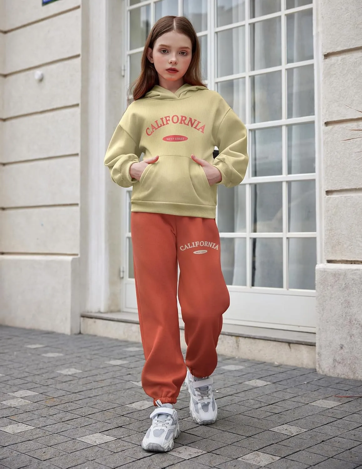 Arshiner Girls 2 Piece Hoodie Sets Oversized Sweatshirt and Baggy