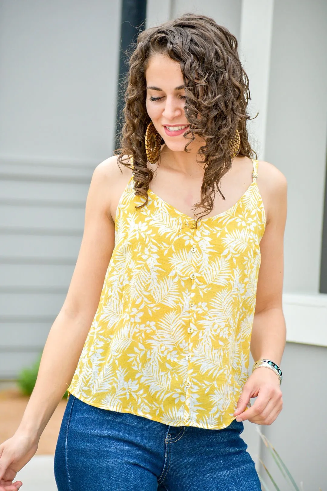 Be My Sunshine Flower Spaghetti Top