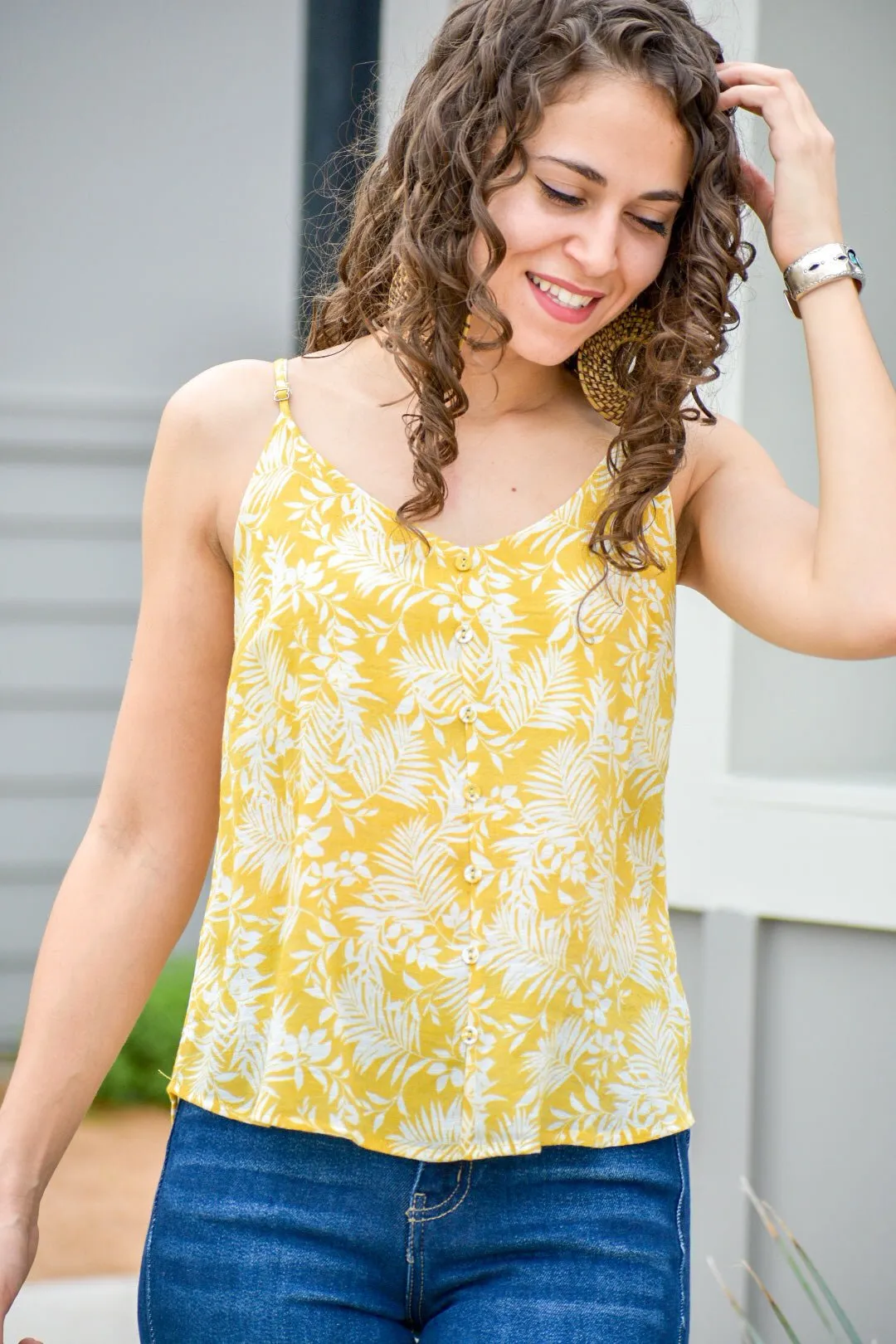 Be My Sunshine Flower Spaghetti Top