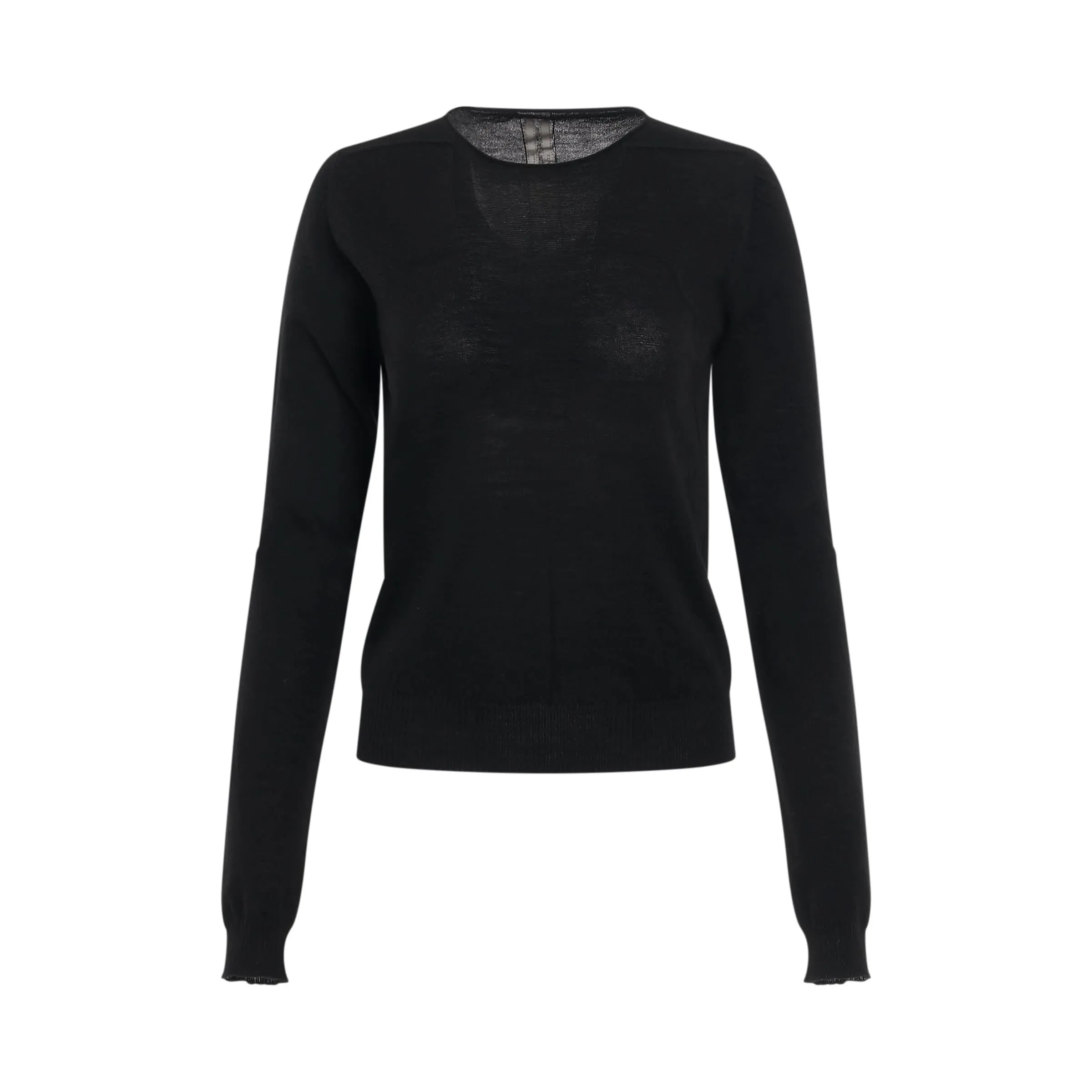 Biker Level Round Neck Knit Sweater in Black
