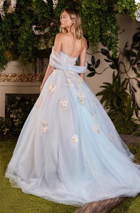 Blue Fairytale Garden Couture Ball Gown
