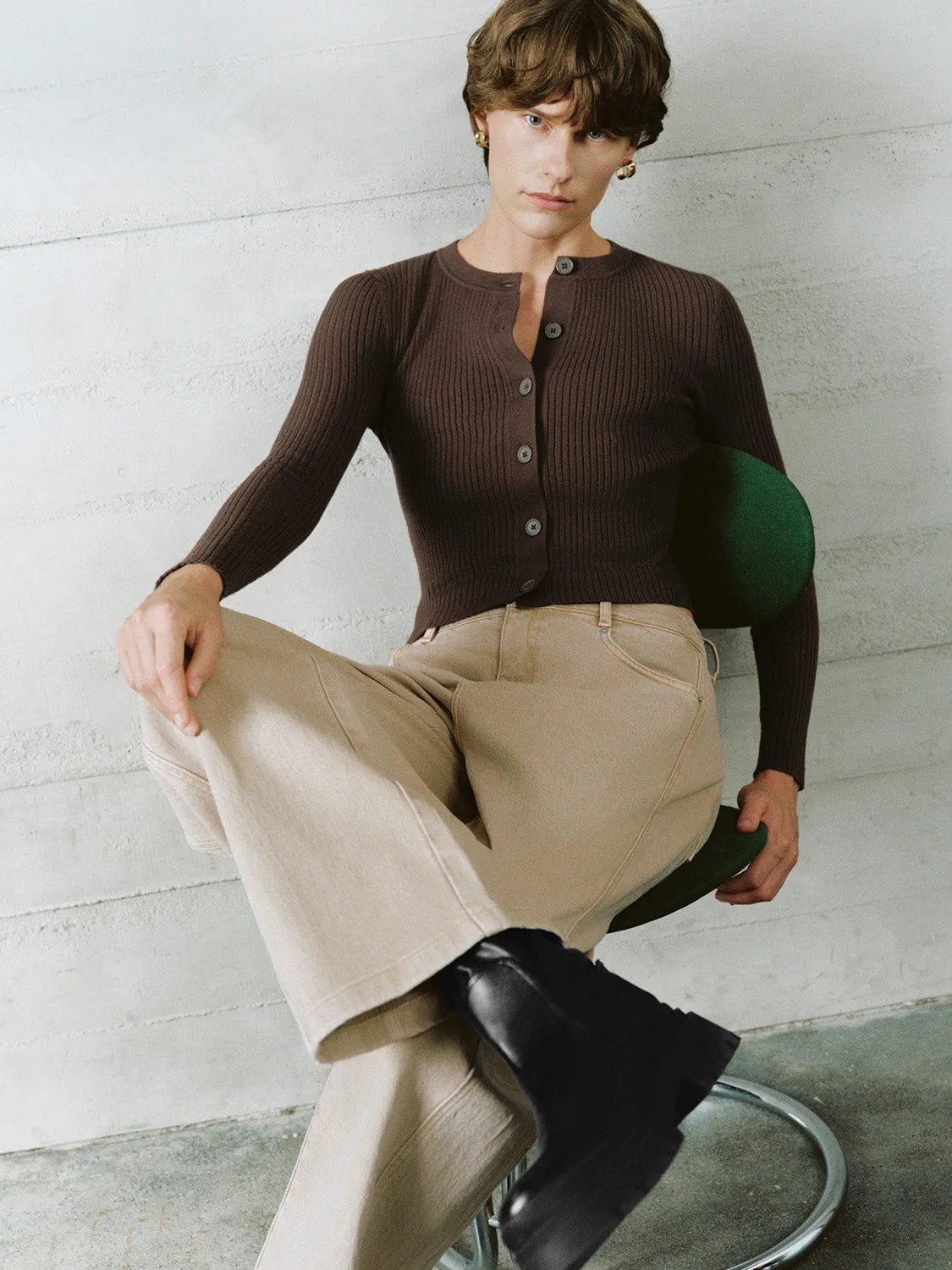 Button Up Loose Knitted Cardigans
