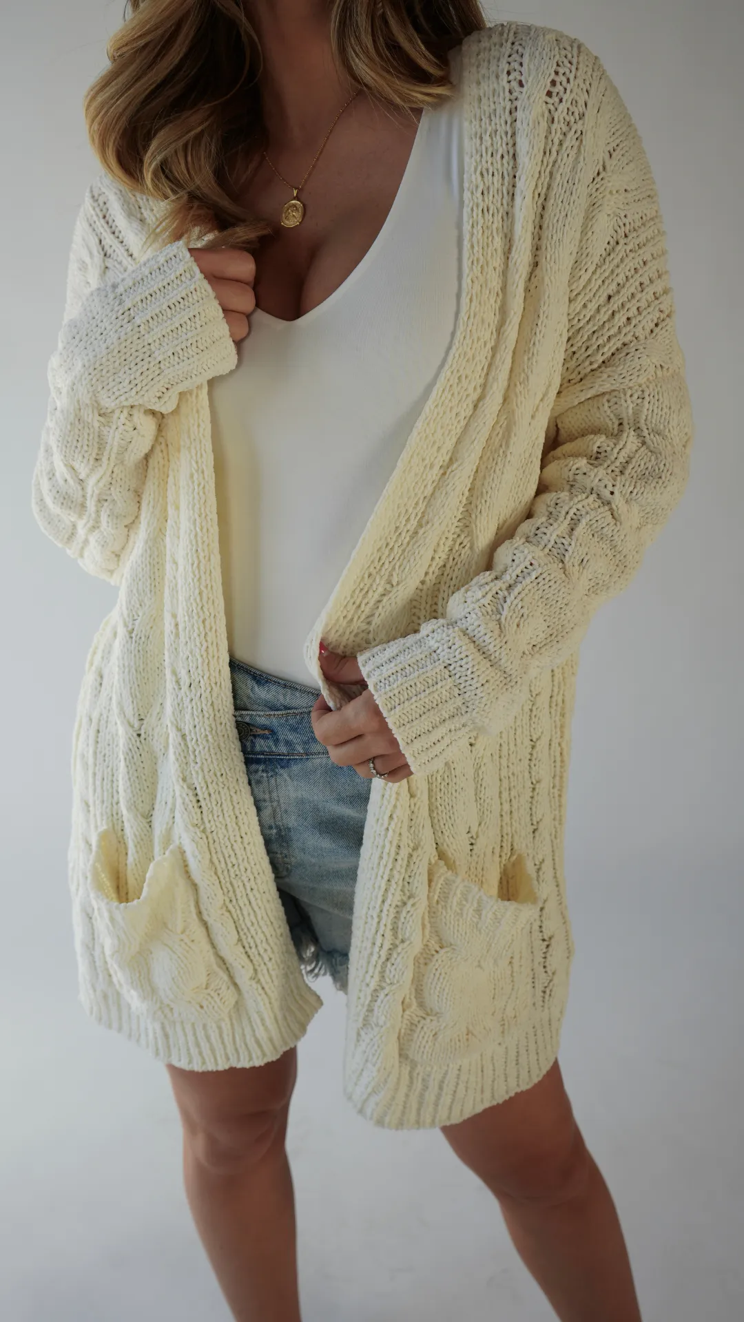 Cable Cardigan W/Pockets