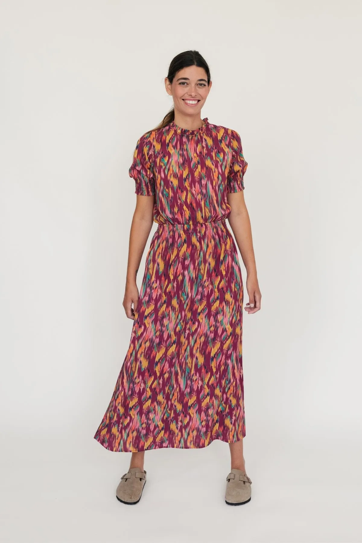 Cappagh - Ikat Print Burgundy
