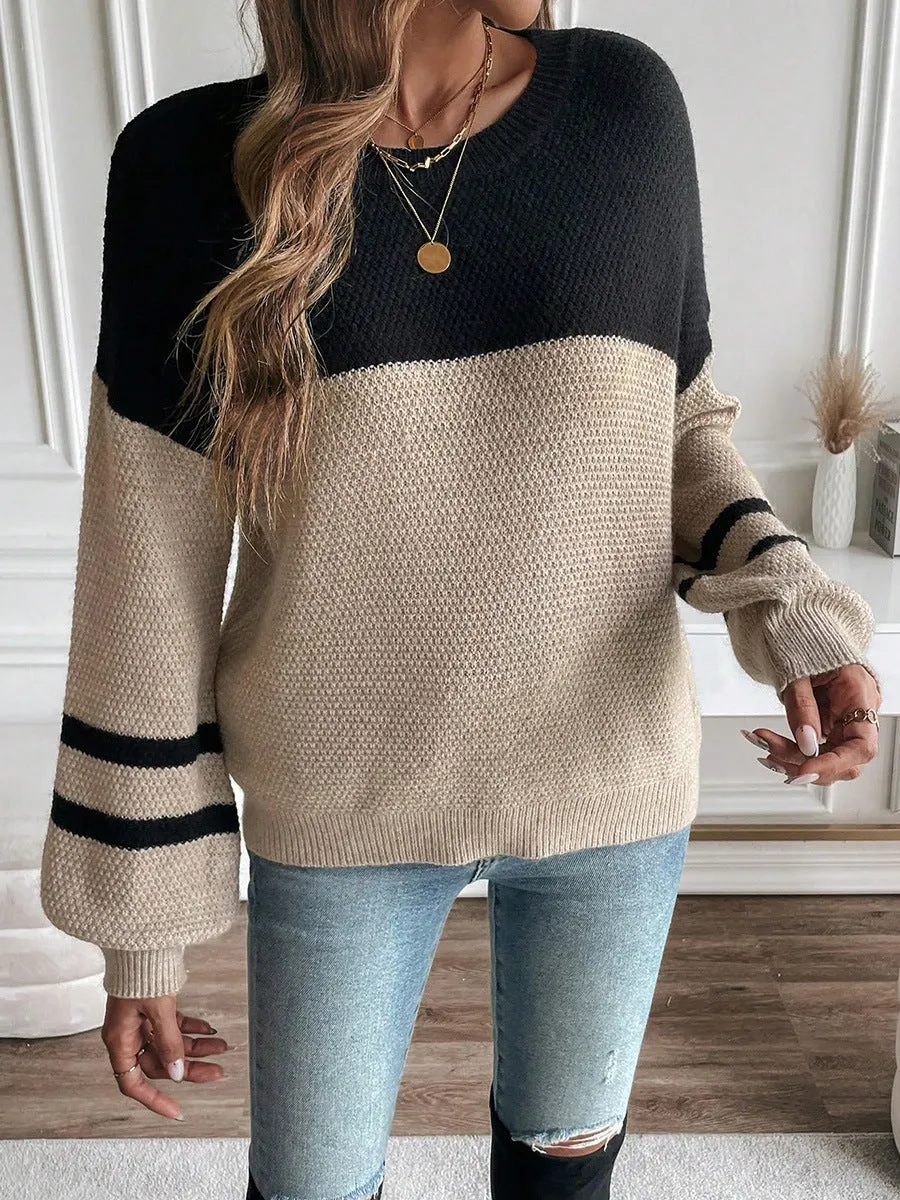 Casual Round Neck Pullover Long Sleeve Women's Sweater