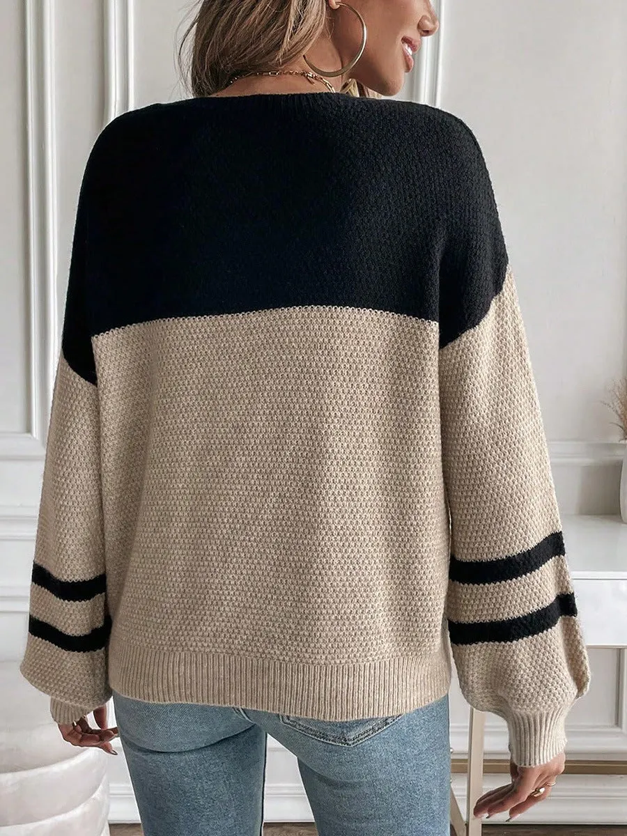 Casual Round Neck Pullover Long Sleeve Women's Sweater