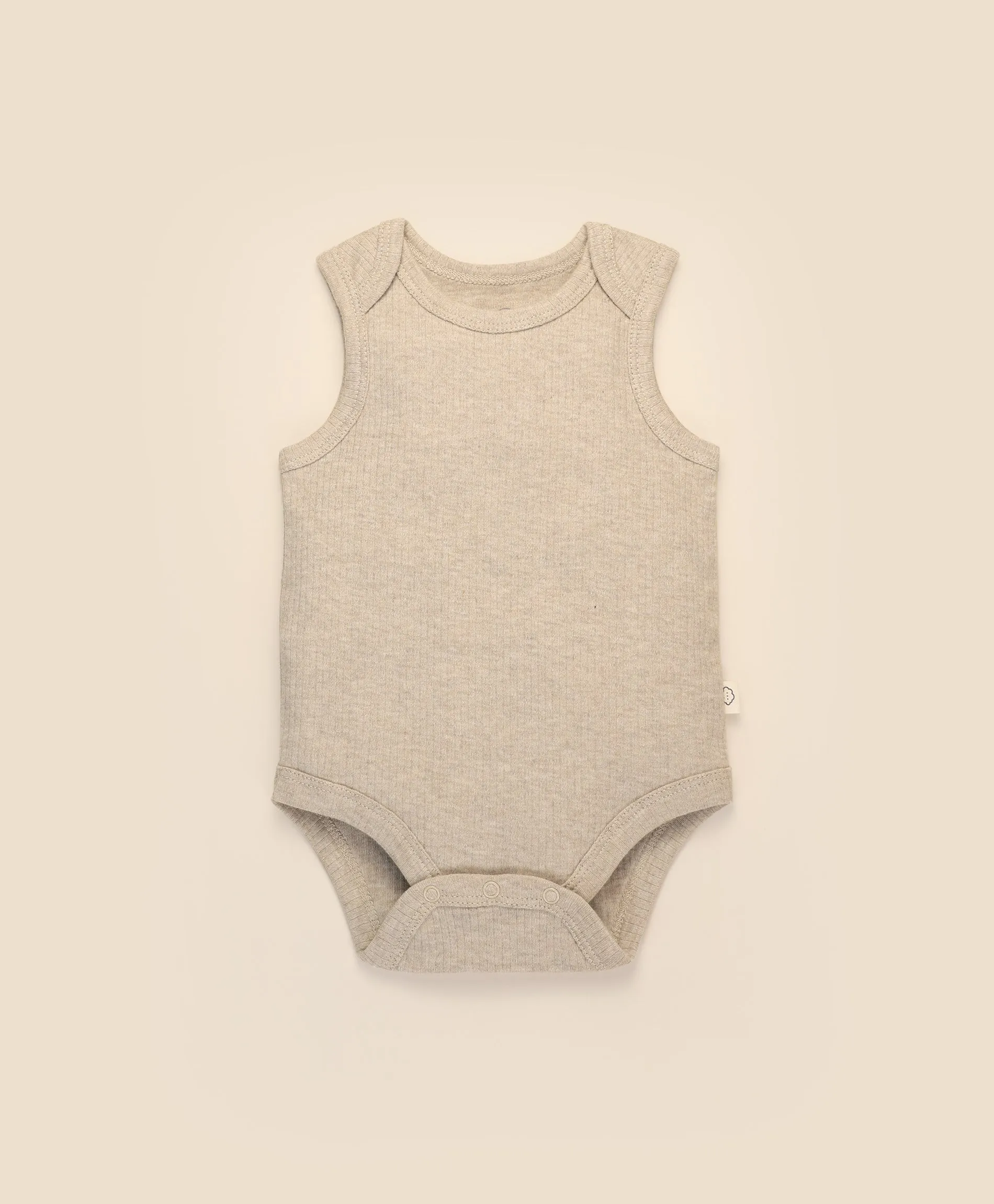 Comfy baby singlet bodysuit - Heather oat