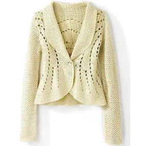 Cream crochet  cardigan long sleeves