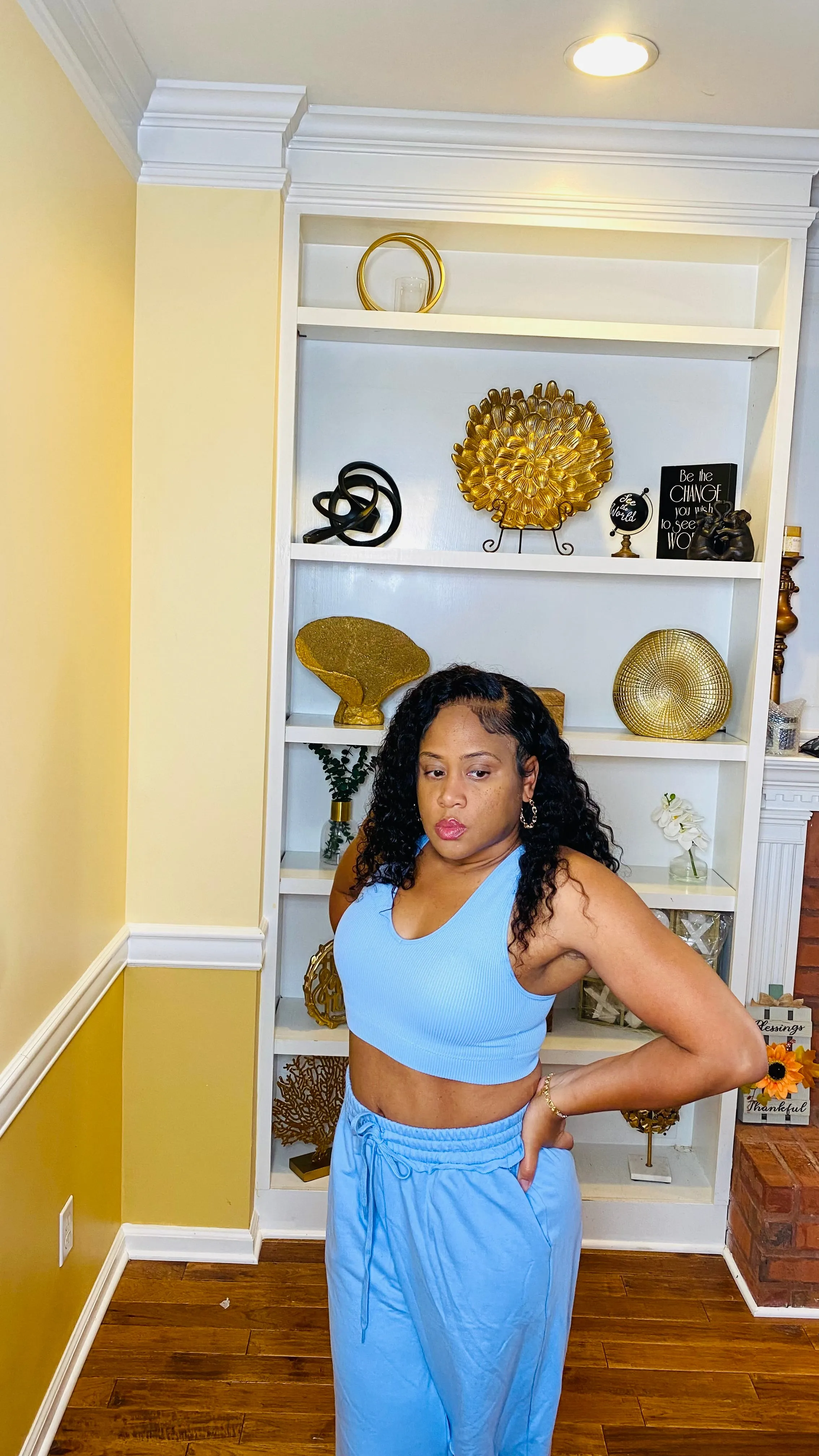 Cropped tank top (spring blue)