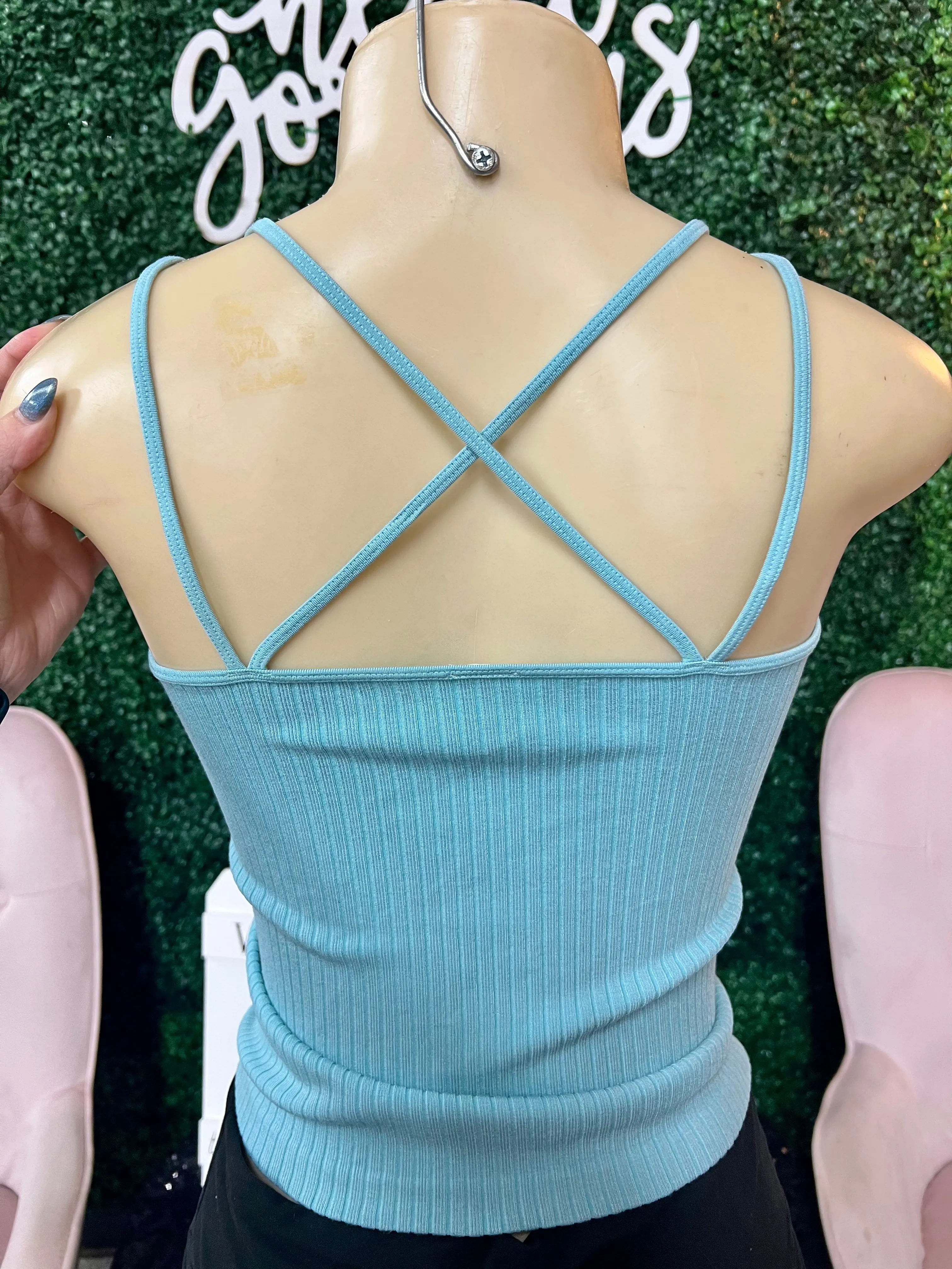 Cross Me Ribbed Bamboo Tank
