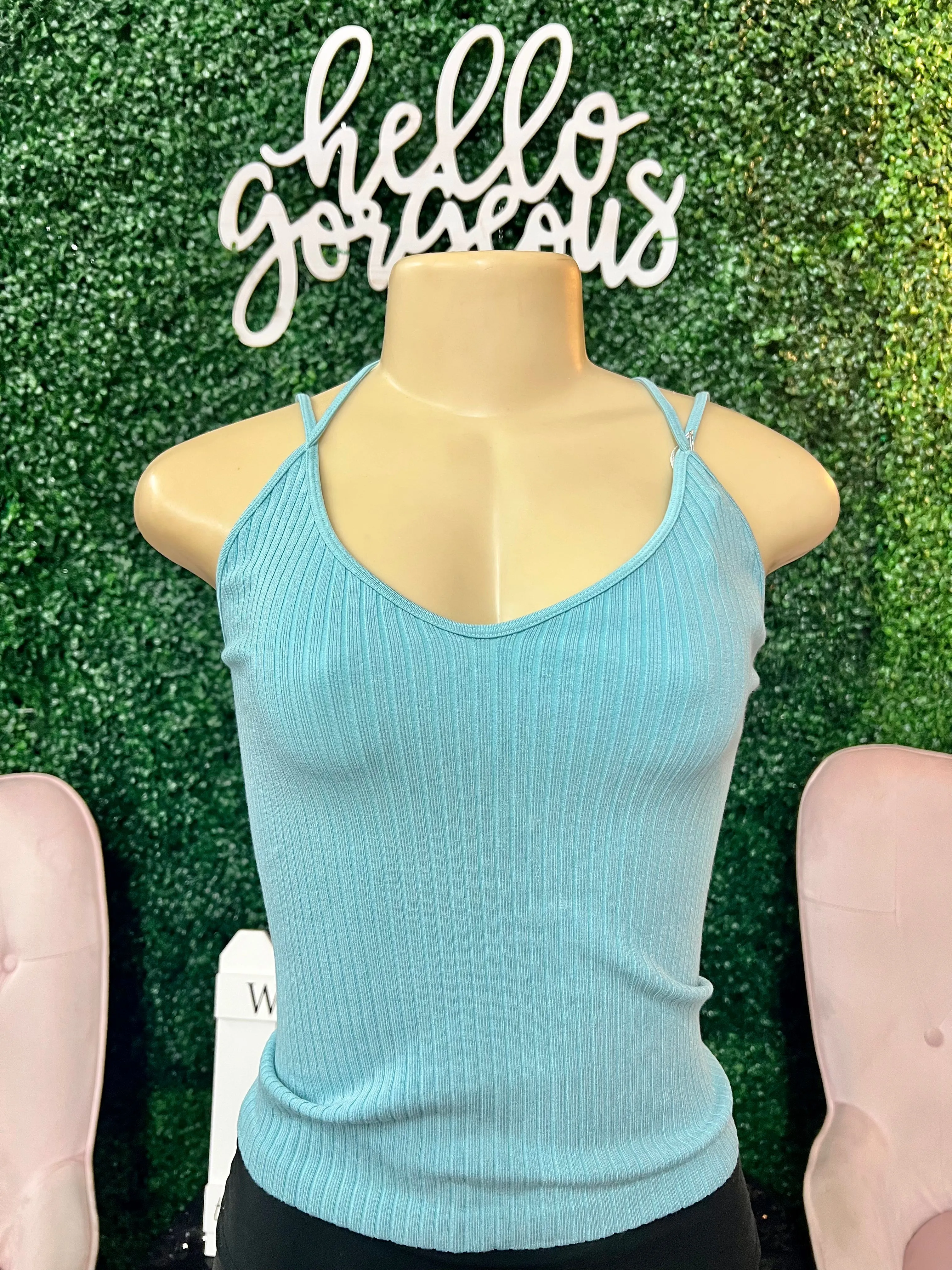 Cross Me Ribbed Bamboo Tank