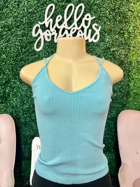 Cross Me Ribbed Bamboo Tank