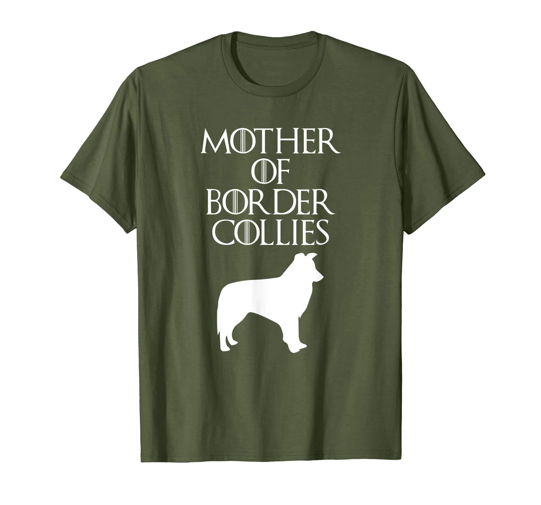 Cute &amp; Unique White Mother of Border Collies T-shirt E010588