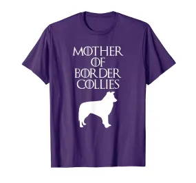 Cute &amp; Unique White Mother of Border Collies T-shirt E010588