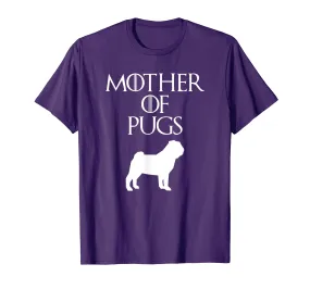 Cute &amp; Unique White Mother of Pugs T-shirt E010732