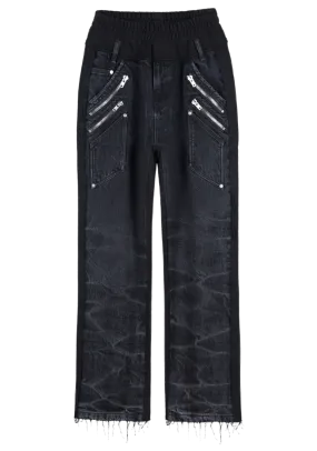 Denim Front Sweatpants