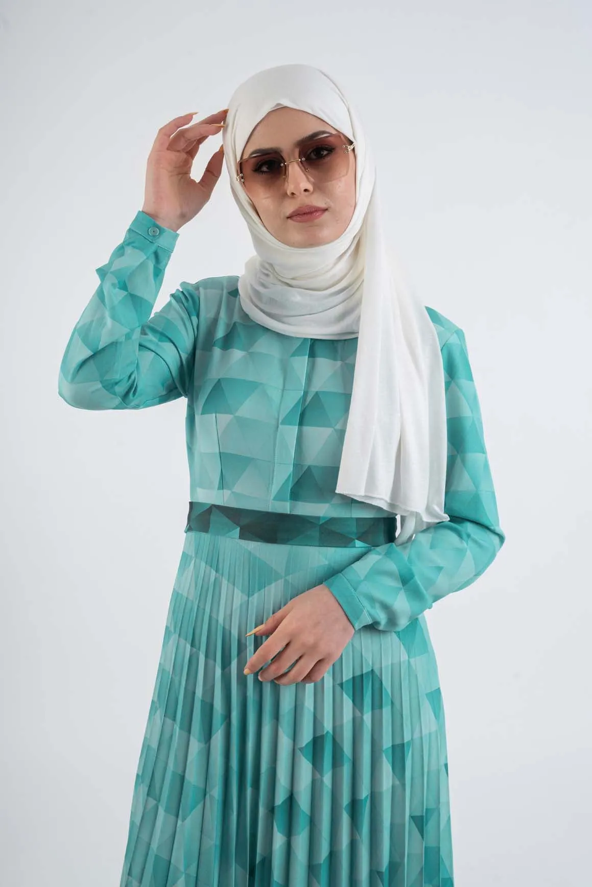 Diamond pleat dress-Abaya Fashion