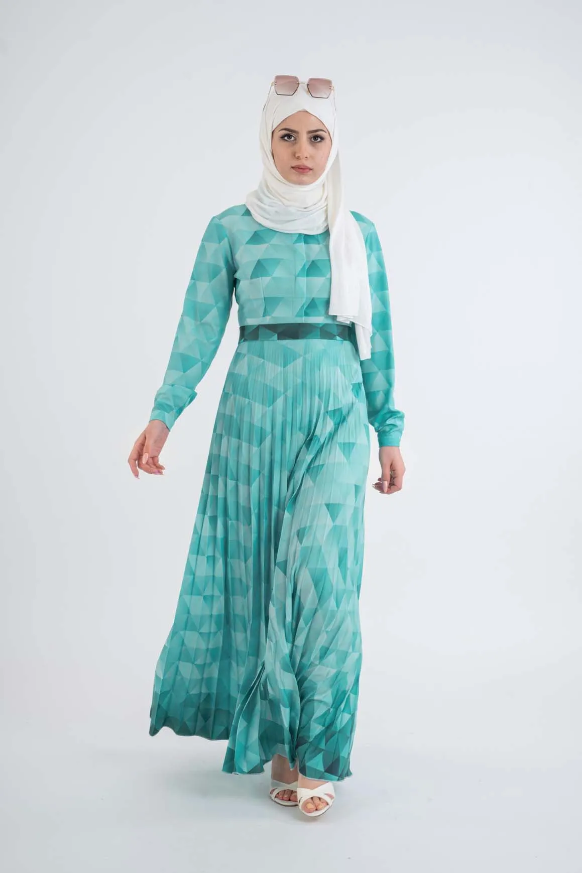 Diamond pleat dress-Abaya Fashion