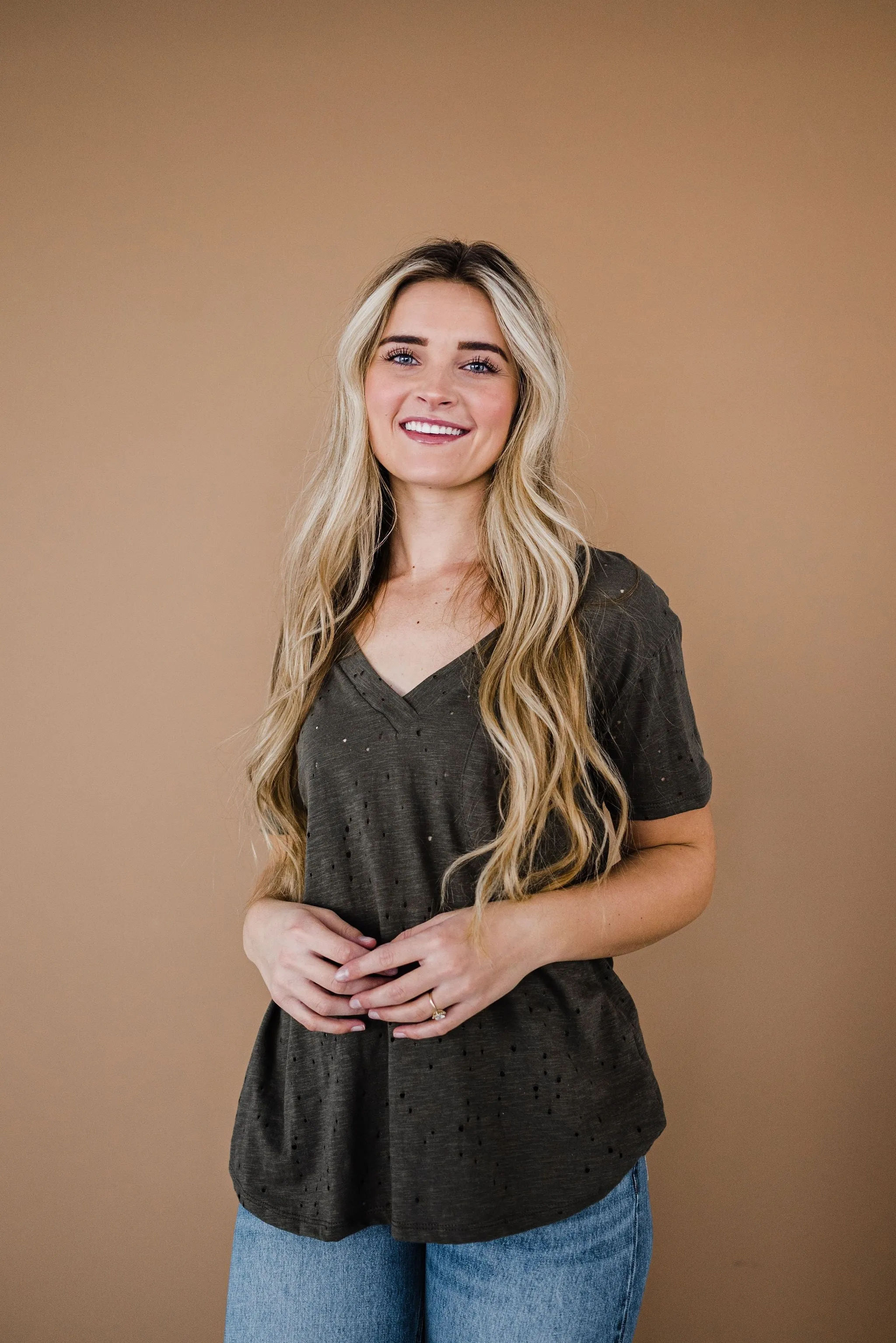 Distressed Boyfriend Tee - Black