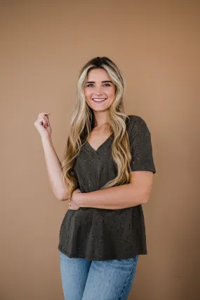 Distressed Boyfriend Tee - Black