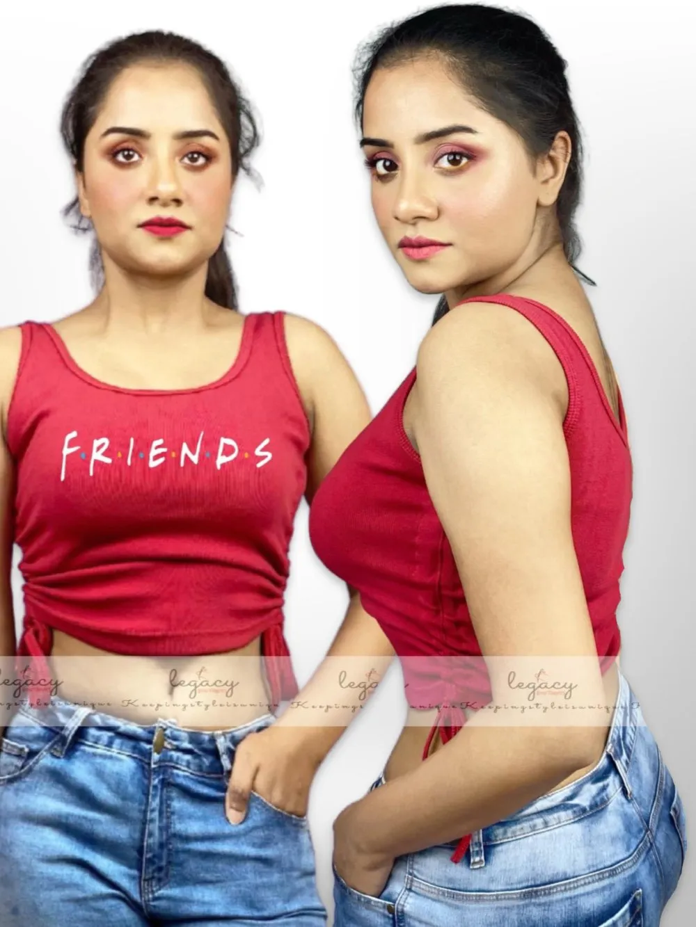 FRIENDS Printed Comfortable Ladies Red TankTop