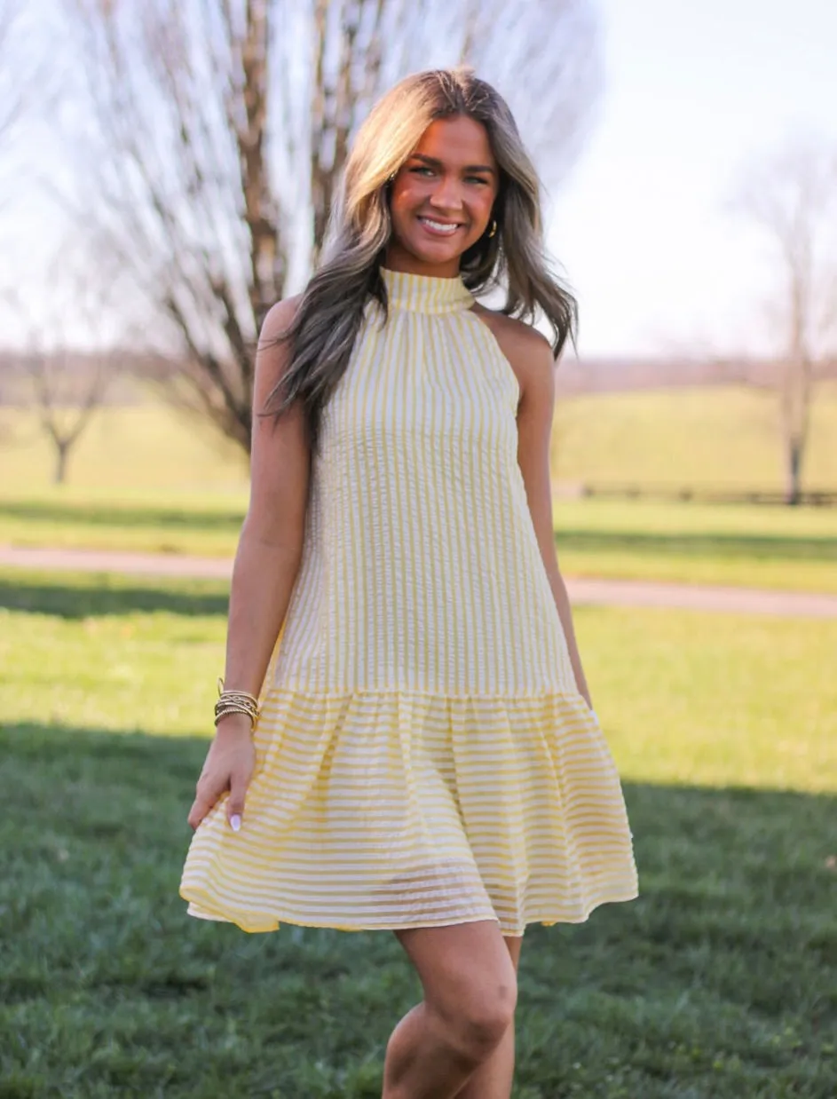 Full Of Sunshine Halter Dress