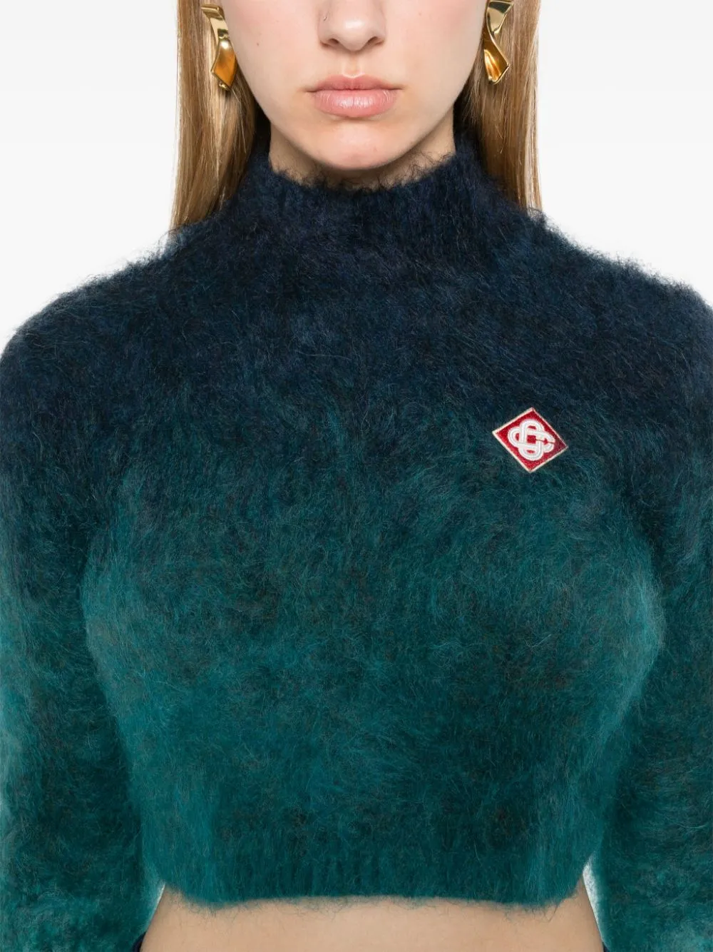 gradient high-neck sweater