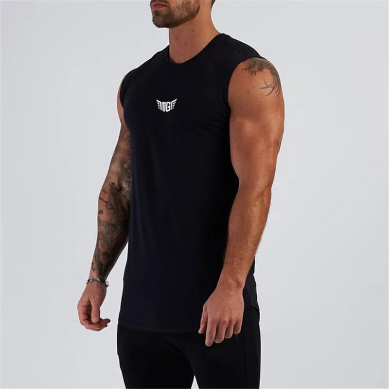 Gym Tank Top Men Cotton Bodybuilding Fitness Sleeveless T Shirt Workout Clothing Mens Sportswear Muscle Vests