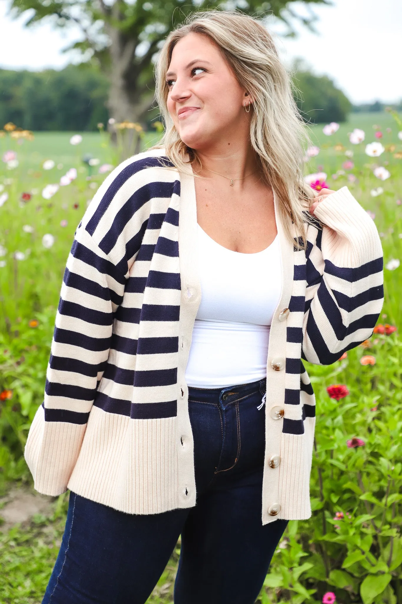 Happiness Blue Button-Up Sweater