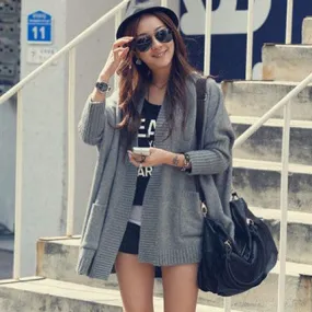 Hip Hop Loose Pattern Batwing Sleeve Cardigans