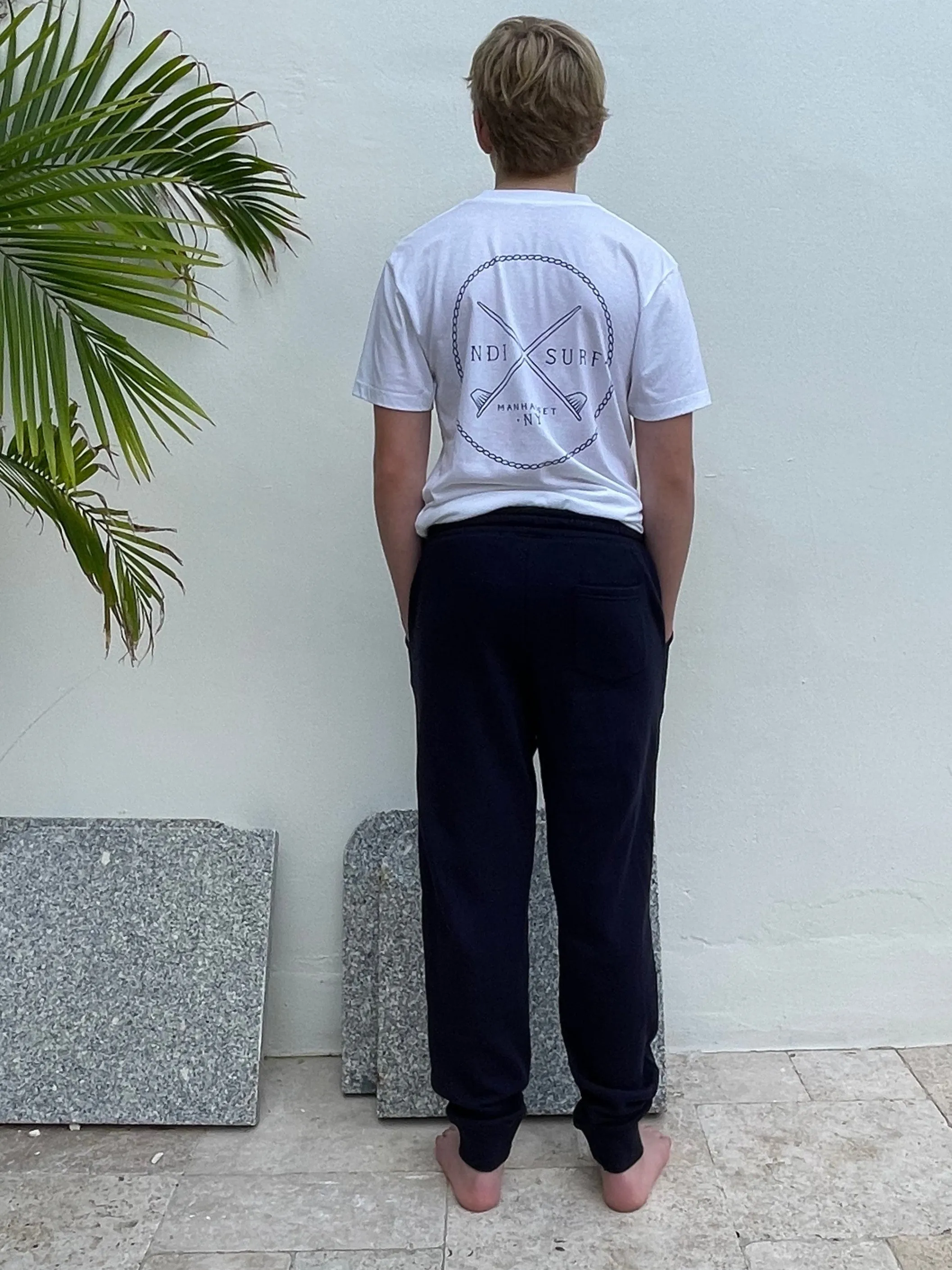 Indi Surf Mens Sweatpants Navy/White Logo