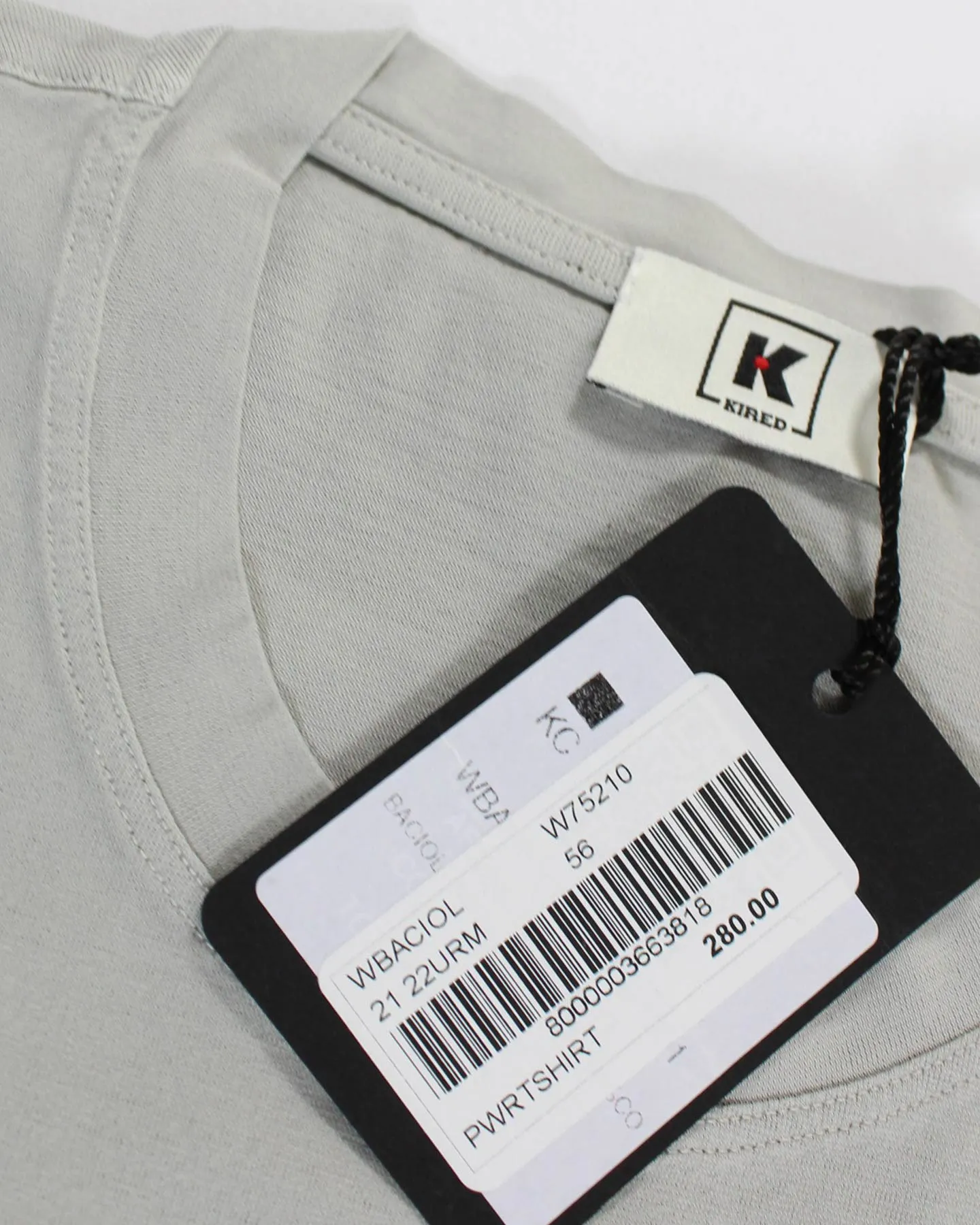 Kired Kiton Longsleeve T-Shirt Gray Crêpe Cotton EU 56/ XXL